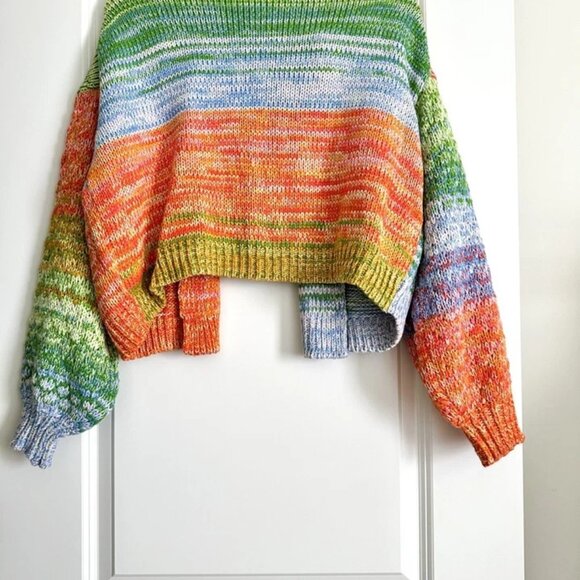 NWT 525 America Open Front Balloon Sleeve Cardigan in Multi Size XS/S - Picture 7 of 8
